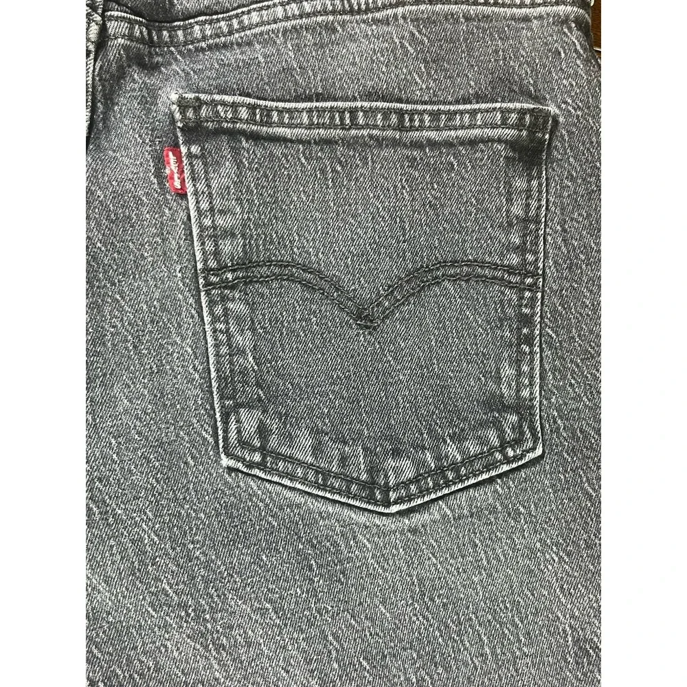 Levis Premium Jeans Womens 32 Black 70s High Flare Distressed Denim Grunge Y2K